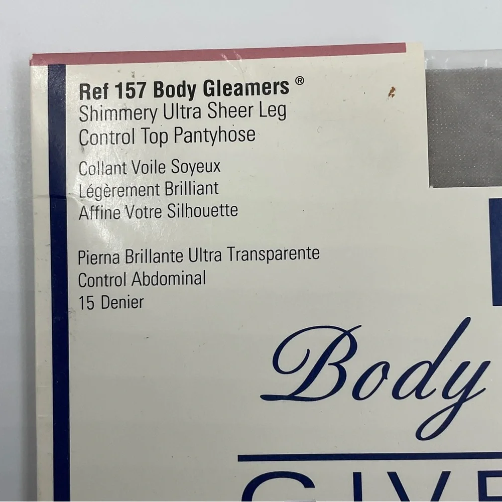 Givenchy NWT Vintage 1996 Body Gleamers Shimmery Sheer Pantyhose Silver Fox 157
